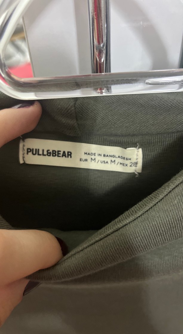 Kısa Kollu Yüksek Yakalı Uzun Haki Elbise - Görsel 2