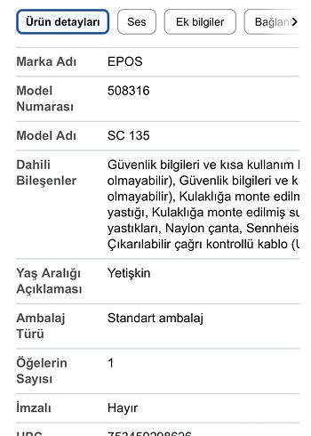 Sennheiser Epos Sc 135 Usb Kulaklık Sıfır - Görsel 18