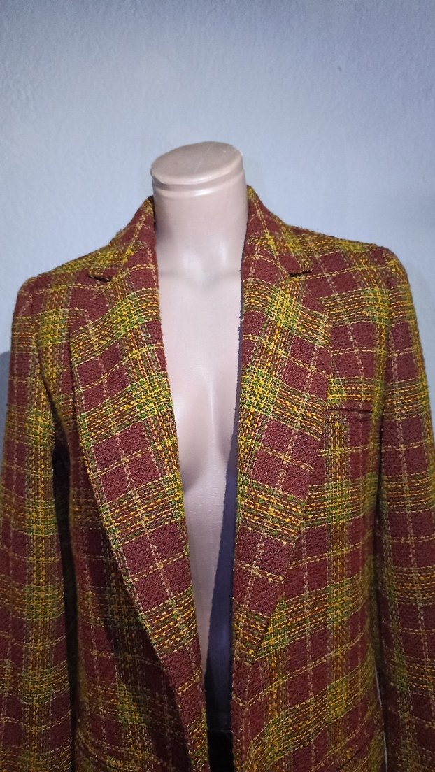 Kahverengi Ekose Uzun Yün Kadın Kaban - Görsel 2