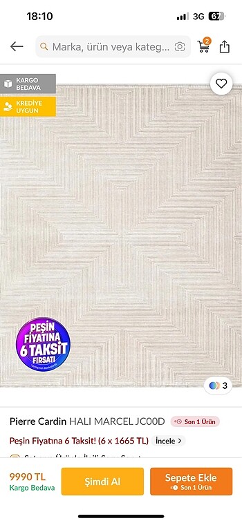 Beden Pierre Cardin halı