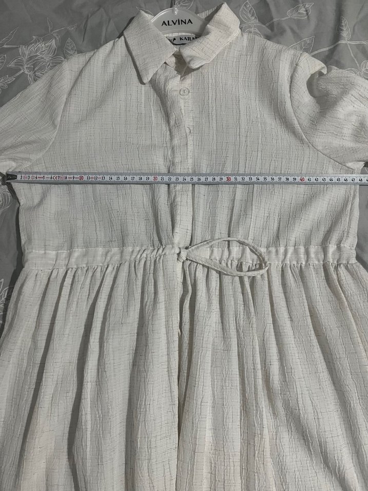 Uzun Keten Bohem Elbise - Görsel 3