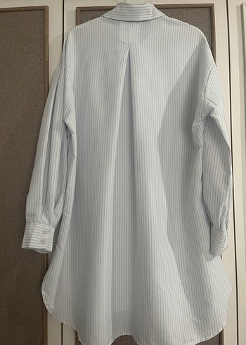 Düğmeli, Uzun Kollu, Çizgili Kadın Gömlek - Görsel 2