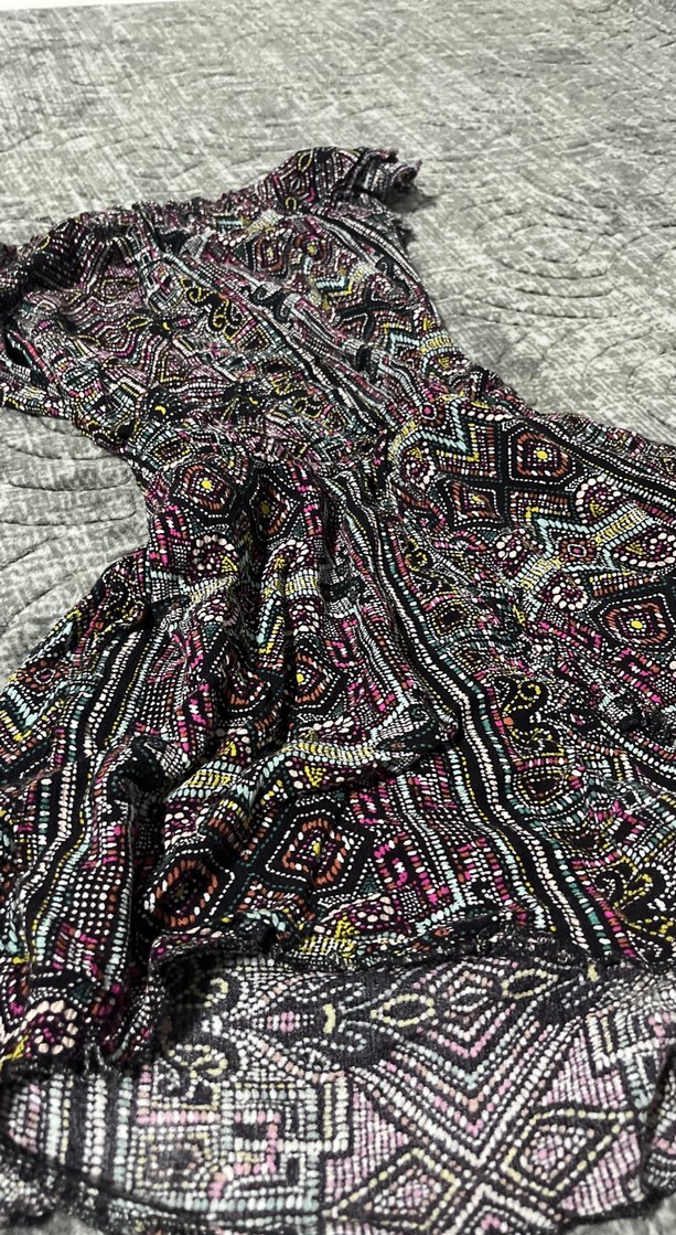 Bohem Çok Renkli Straplez Kısa Tulum - Görsel 2