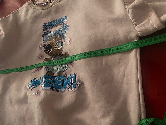 11-12 Yaş Beden pembe Renk Koton kız çocuk sweat