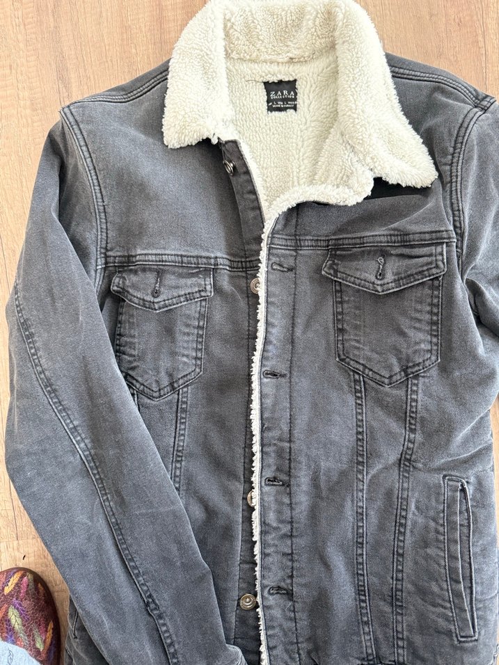 Zara Kadın Kürklü Denim Ceket - Görsel 2