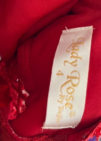 Kırmızı Uzun Dantel V Yaka Abiye Elbise - Görsel 4