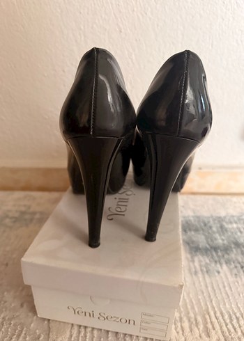 Siyah Rugan Platform Topuklu Stiletto - Görsel 3