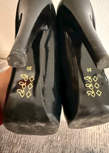 Siyah Rugan Platform Topuklu Stiletto - Görsel 4