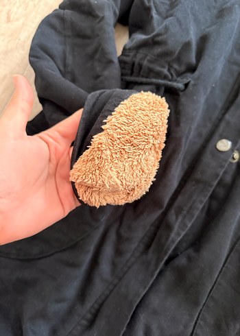 Kadın Siyah Midi Kışlık Mont Kürklü Kapüşonlu - Görsel 5