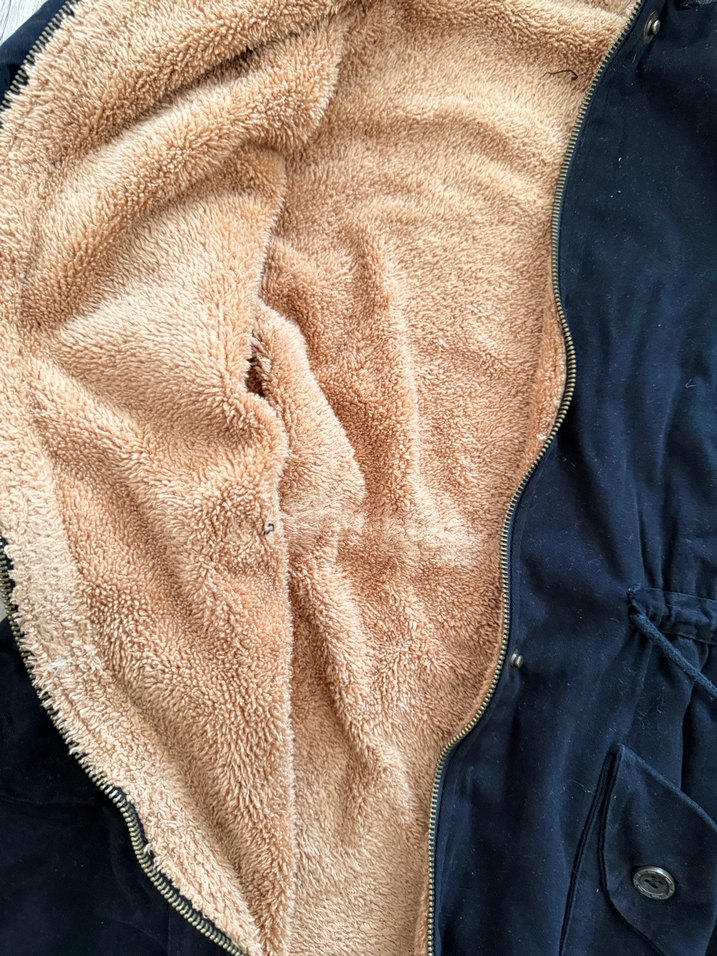 Kadın Siyah Midi Kışlık Mont Kürklü Kapüşonlu - Görsel 4