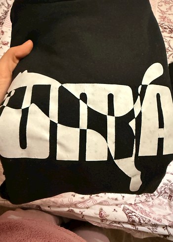 Siyah Kapüşonlu Baskılı Sweatshirt - Görsel 3