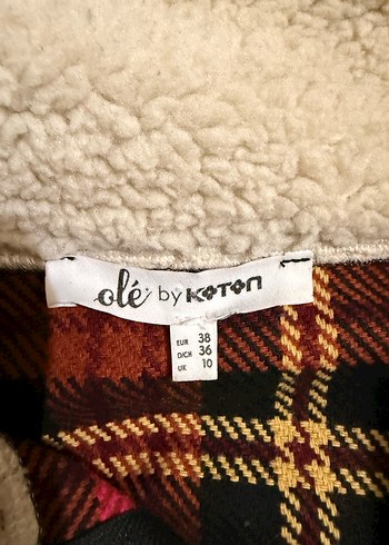 Pembe Ekose Fermuarlı Kadın Mont Kazak - Görsel 4