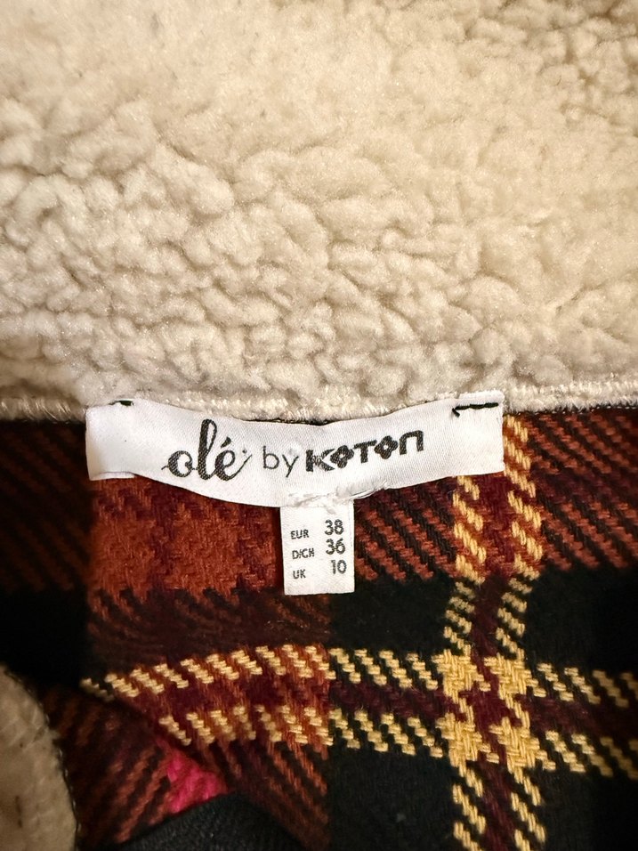 Pembe Ekose Fermuarlı Kadın Mont Kazak - Görsel 4