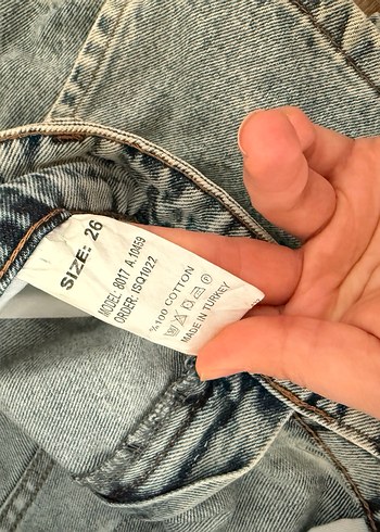 Mavi Kot Mini Şort Etek - Görsel 3