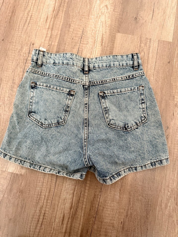 Mavi Kot Mini Şort Etek - Görsel 2