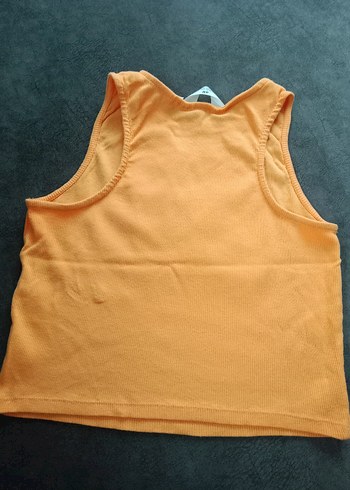 H&M Sarı Baskılı Kolsuz Kız Tişörtü