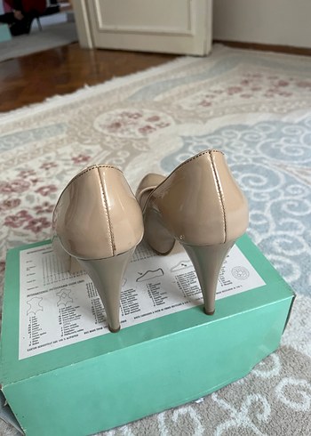 Bej Rugan Kadın Stiletto Topuklu Ayakkabı - Görsel 3