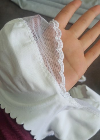 Beyaz Minimalist Dantelli Sütyen 80B 
hiç giyilmemiştir - Görsel 4