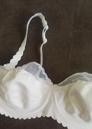 Beyaz Minimalist Dantelli Sütyen 80B 
hiç giyilmemiştir - Görsel 2