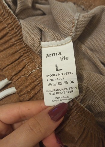 kahverengi Kadın Eşofman Altı etiketinde L ama S-M de uyumludur - Görsel 3