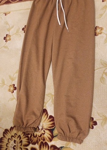 kahverengi Kadın Eşofman Altı etiketinde L ama S-M de uyumludur - Görsel 4