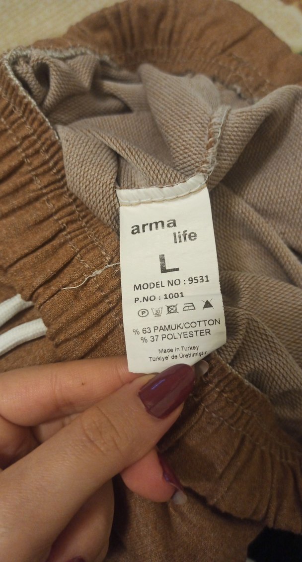 kahverengi Kadın Eşofman Altı etiketinde L ama S-M de uyumludur - Görsel 3