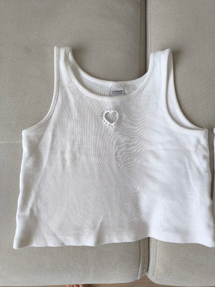 Beyaz Kız Çocuk sporcu crop 2'li Set - Görsel 3