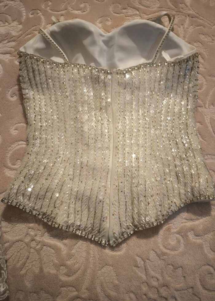 Gelinlik üst kısmı full el işlemeli  - Görsel 2