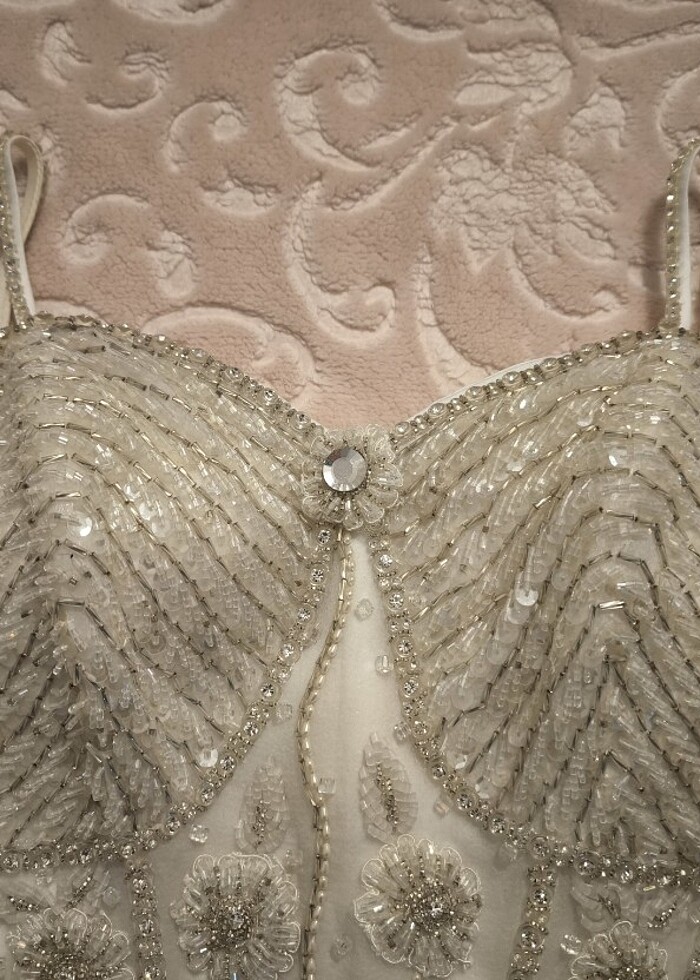 Gelinlik üst kısmı full el işlemeli  - Görsel 3