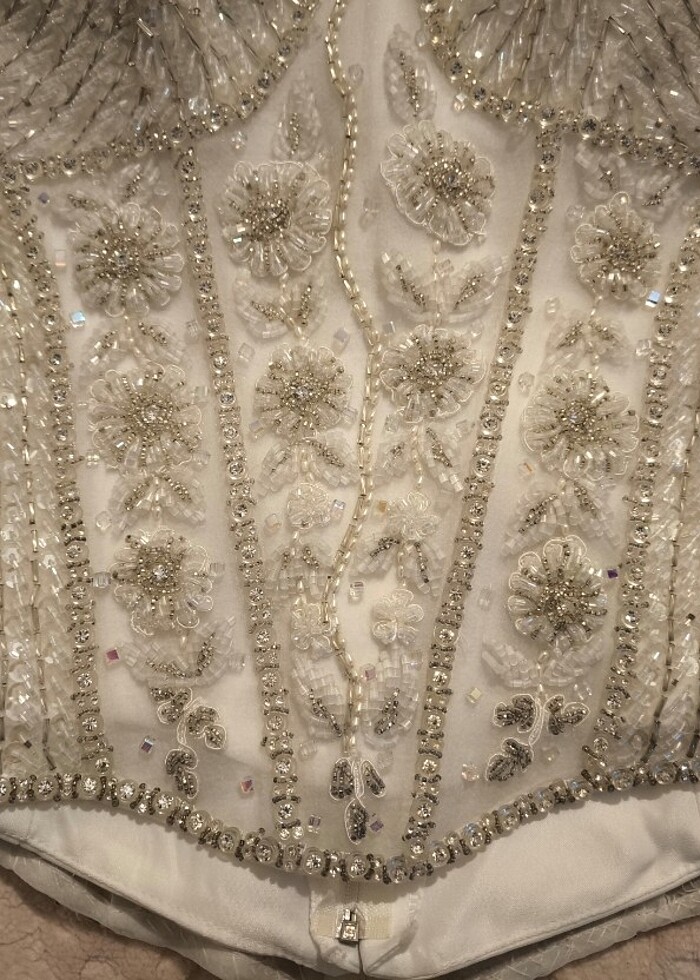 Gelinlik üst kısmı full el işlemeli  - Görsel 4