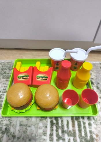 Renkli Plastik Oyuncak Hamburger Seti - Görsel 2