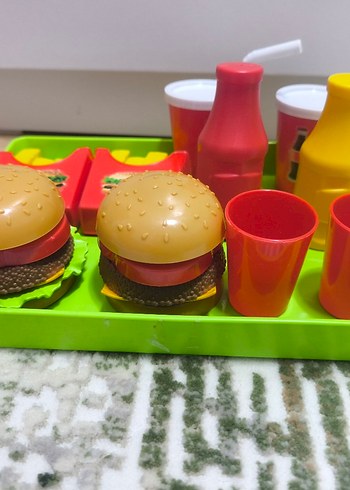 Renkli Plastik Oyuncak Hamburger Seti - Görsel 3