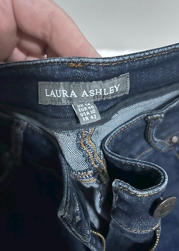40 Beden lacivert Renk Laura Ashley Lacivert Kadın Denim Midi Boy Jean ithal
