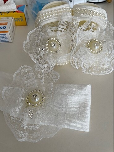 Diğer Bebek ayakkabı bandana set