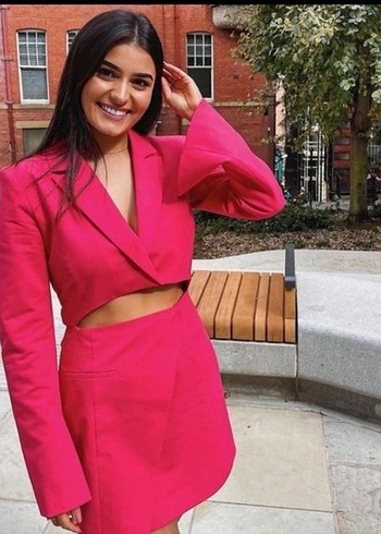 Pembe blazer Elbise