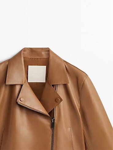 m Beden Massimo dutti etiketli hakiki deri ceket