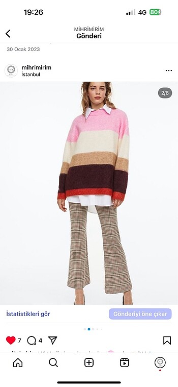 H&M H&M etiketli 0 yün kazak