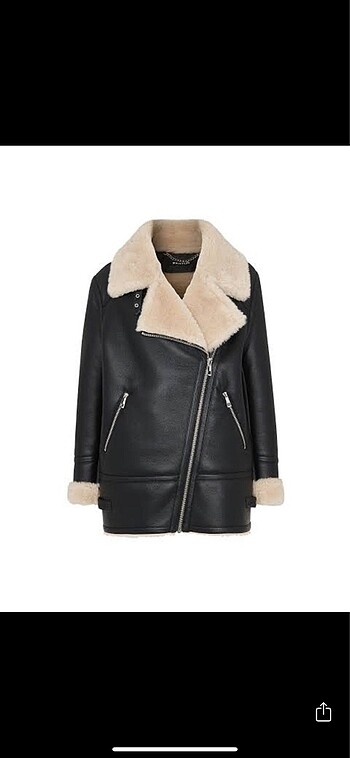 xs Beden siyah Renk Stradivarius etiketli çift taraflı biker mont