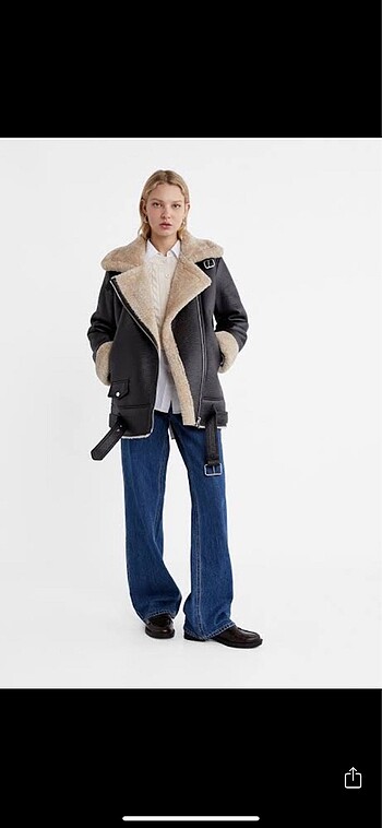 xs Beden Stradivarius etiketli çift taraflı biker mont