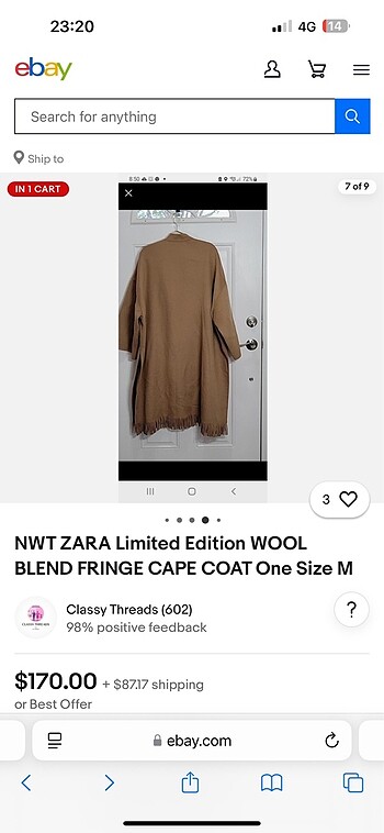m Beden camel Renk Zara etiketli 0 yün kaban