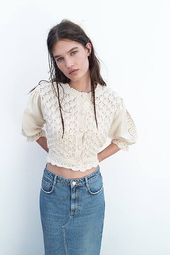 Zara etiketli hırka