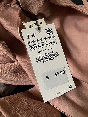 xs Beden pembe Renk Zara etiketli tükenen bluz