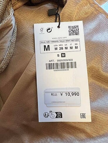 m Beden Zara etiketli gold iplik elbise
