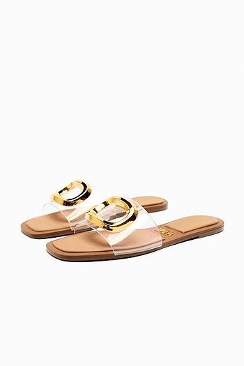 Zara Zara şeffaf gold detay sandalet