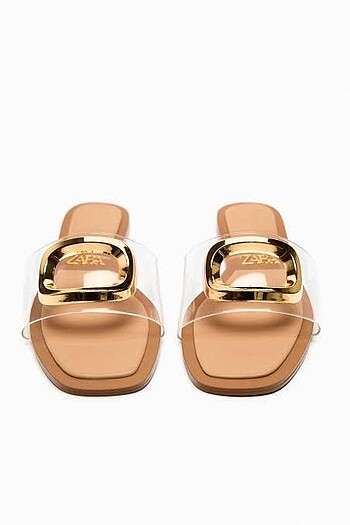 37 Beden Zara şeffaf gold detay sandalet