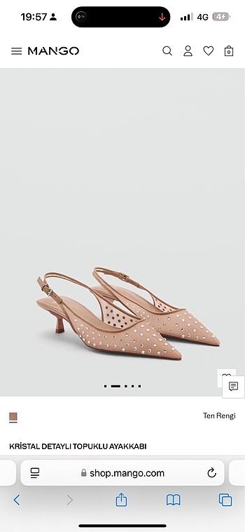 Mango etiketli parlak taşlı stiletto