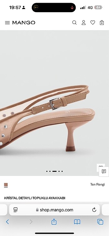38 Beden Mango etiketli parlak taşlı stiletto