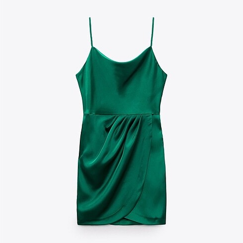 Zara etiketli saten korse elbise