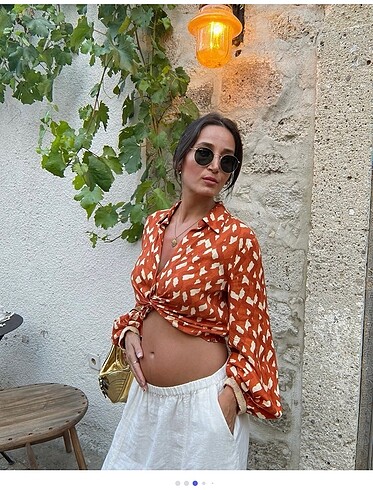 Zara incili keten bluz