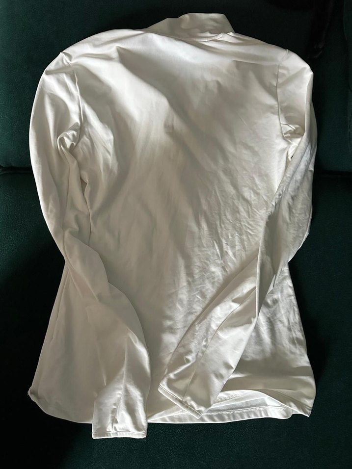 Beyaz Yarım Fermuarlı Yumuşak Kumaşlı ısı geçirmez üst - Görsel 5